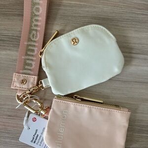 Lululemon Dual Pouch Wristlet Wallet in Cream and Pale Pink